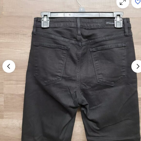 Just Black Denim High Rise Curve Hem Jeans Black‎ Fringe Raw Hem Womens 29 - Picture 3 of 8